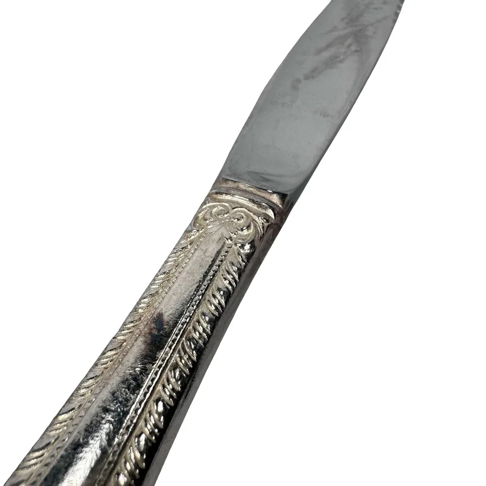 Reed & Barton Old London Silverplate Serrated Steak Knives Lot 11 Vintage 9.25